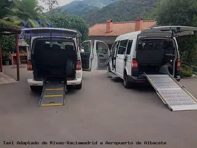 Taxi adaptado de Aeropuerto de Albacete a Rivas-Vaciamadrid